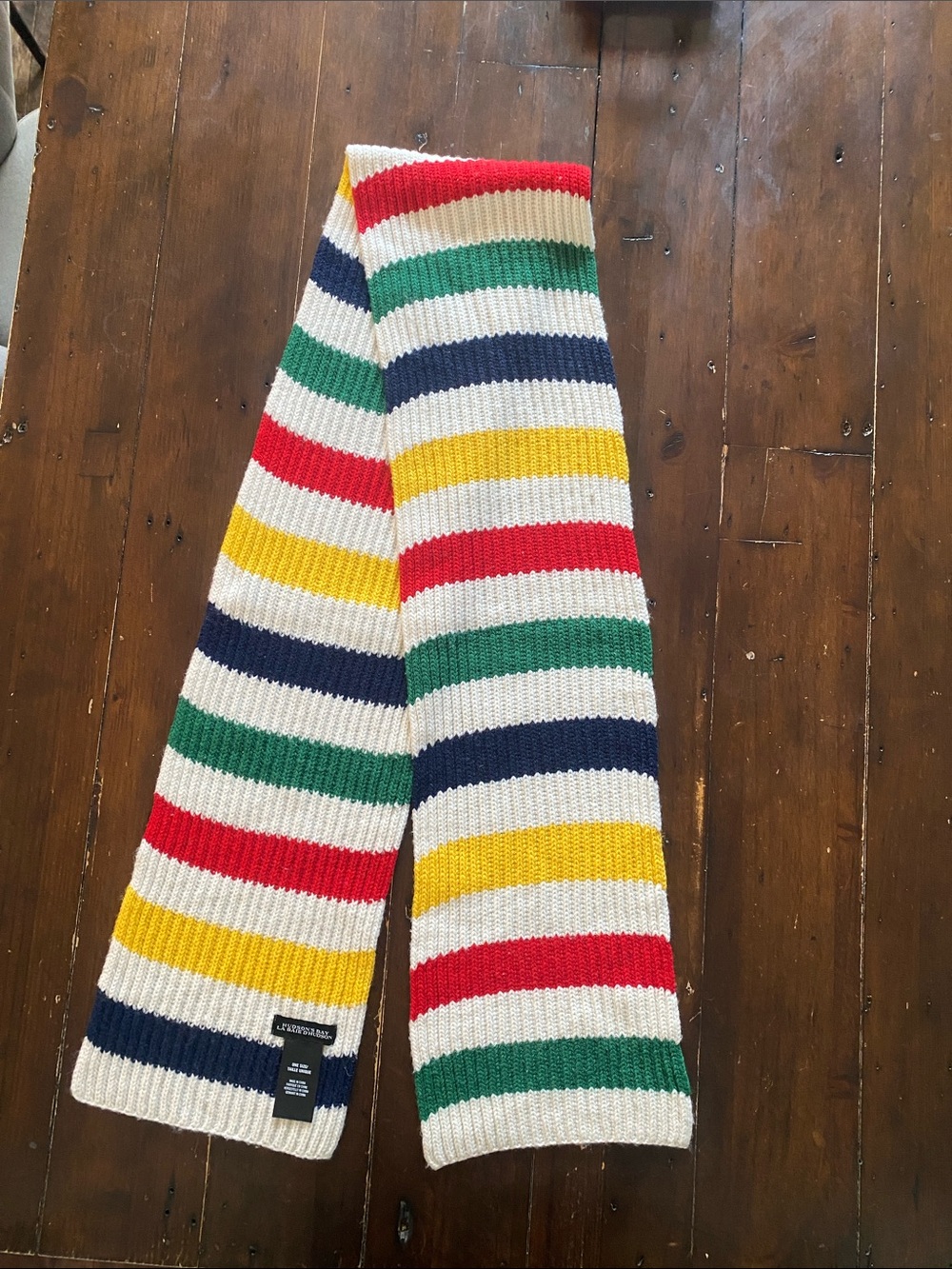 Iconic Hudson Bay multi stripe HBC scarf 50% wool